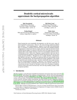 Dendritic cortical microcircuits approximate the backpropagation
  algorithm