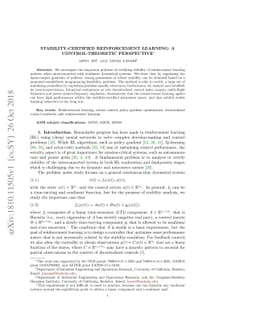 Stability-certified reinforcement learning: A control-theoretic
  perspective