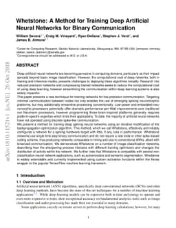 Whetstone: A Method for Training Deep Artificial Neural Networks for
  Binary Communication