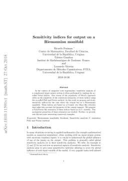 Sensitivity indices for output on a Riemannian manifold