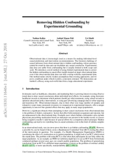 Removing Hidden Confounding by Experimental Grounding