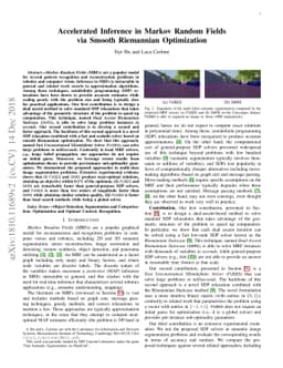 Accelerated Inference in Markov Random Fields via Smooth Riemannian
  Optimization
