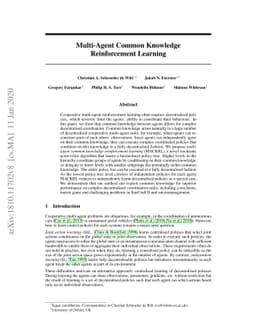 Multi-Agent Common Knowledge Reinforcement Learning