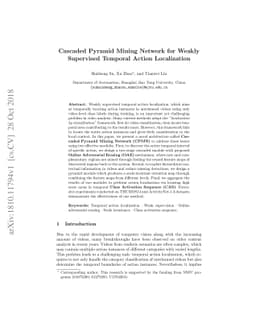 Cascaded Pyramid Mining Network for Weakly Supervised Temporal Action
  Localization