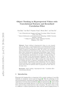 Object Tracking in Hyperspectral Videos with Convolutional Features and
  Kernelized Correlation Filter