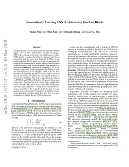 Automatically Evolving CNN Architectures Based on Blocks