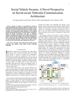 Social Vehicle Swarms: A Novel Perspective on Social-aware Vehicular
  Communication Architecture