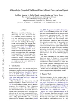 A Knowledge-Grounded Multimodal Search-Based Conversational Agent