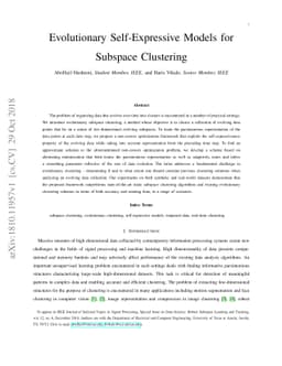Evolutionary Self-Expressive Models for Subspace Clustering