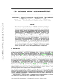 On Controllable Sparse Alternatives to Softmax