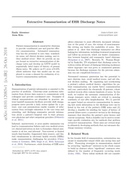 Extractive Summarization of EHR Discharge Notes