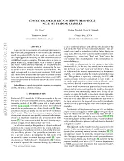 Contextual Speech Recognition with Difficult Negative Training Examples