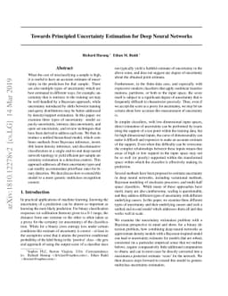 Towards Principled Uncertainty Estimation for Deep Neural Networks