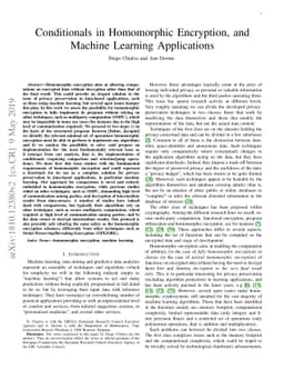 Conditionals in Homomorphic Encryption and Machine Learning Applications