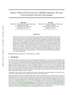 Object Detection based on LIDAR Temporal Pulses using Spiking Neural
  Networks