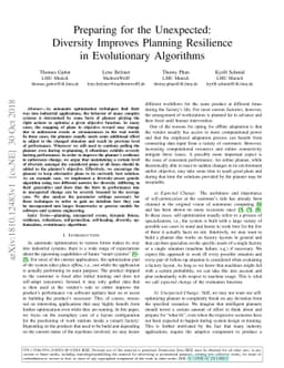Preparing for the Unexpected: Diversity Improves Planning Resilience in
  Evolutionary Algorithms
