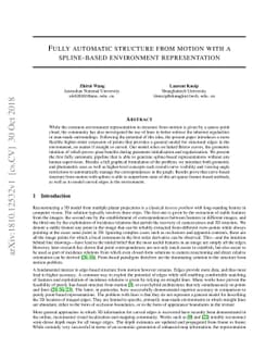 Fully automatic structure from motion with a spline-based environment
  representation