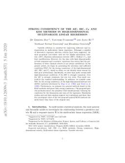 Strong consistency of the AIC, BIC, $C_p$ and KOO methods in
  high-dimensional multivariate linear regression