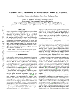 Towards End-to-end Automatic Code-Switching Speech Recognition