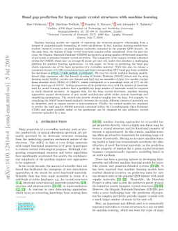 Band gap prediction for large organic crystal structures with machine
  learning