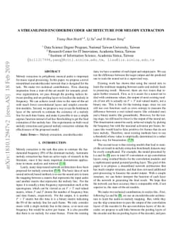 A Streamlined Encoder/Decoder Architecture for Melody Extraction