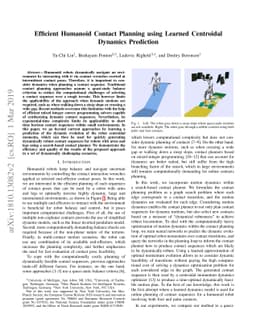 Efficient Humanoid Contact Planning using Learned Centroidal Dynamics
  Prediction