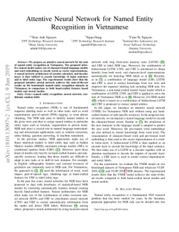 Attentive Neural Network for Named Entity Recognition in Vietnamese