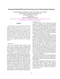 Inception-Residual Block based Neural Network for Thermal Image
  Denoising