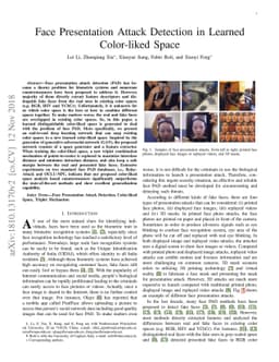 Face Presentation Attack Detection in Learned Color-liked Space