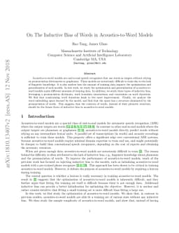 On The Inductive Bias of Words in Acoustics-to-Word Models