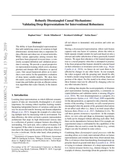 Robustly Disentangled Causal Mechanisms: Validating Deep Representations
  for Interventional Robustness