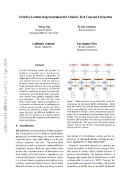 Effective Feature Representation for Clinical Text Concept Extraction