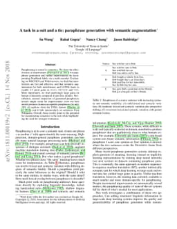 A task in a suit and a tie: paraphrase generation with semantic
  augmentation