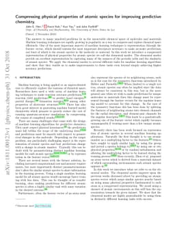 Compressing physical properties of atomic species for improving
  predictive chemistry