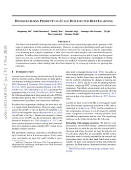 Democratizing Production-Scale Distributed Deep Learning