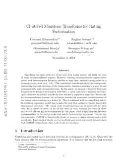 Clustered Monotone Transforms for Rating Factorization