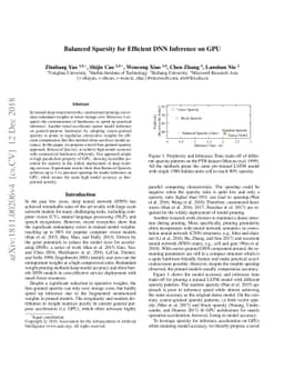Balanced Sparsity for Efficient DNN Inference on GPU
