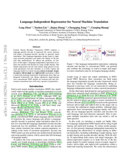 Language-Independent Representor for Neural Machine Translation