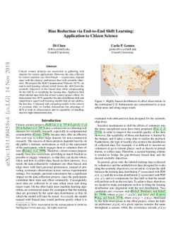 Bias Reduction via End-to-End Shift Learning: Application to Citizen
  Science