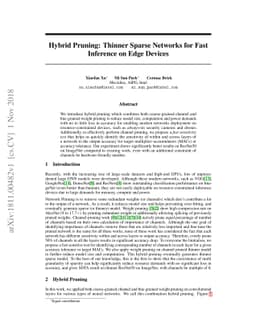 Hybrid Pruning: Thinner Sparse Networks for Fast Inference on Edge
  Devices