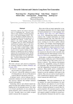Towards Coherent and Cohesive Long-form Text Generation