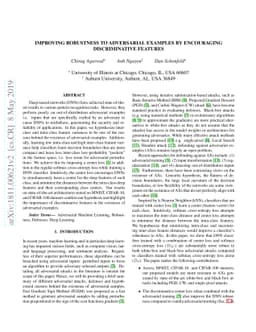 Improving Adversarial Robustness by Encouraging Discriminative Features