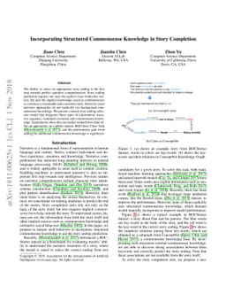 Incorporating Structured Commonsense Knowledge in Story Completion