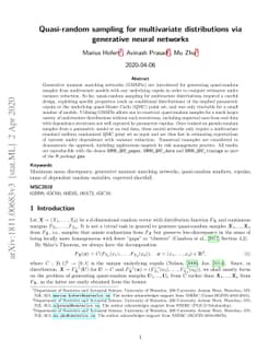 Quasi-random sampling for multivariate distributions via generative
  neural networks