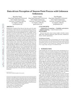 Data-driven Perception of Neuron Point Process with Unknown Unknowns