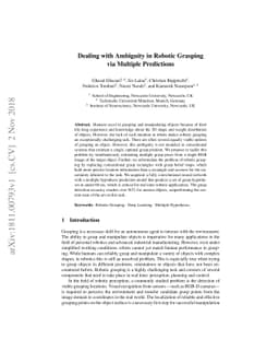 Dealing with Ambiguity in Robotic Grasping via Multiple Predictions