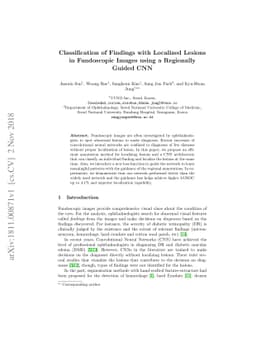 Classification of Findings with Localized Lesions in Fundoscopic Images
  using a Regionally Guided CNN