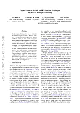 Importance of Search and Evaluation Strategies in Neural Dialogue
  Modeling