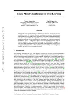 Single-Model Uncertainties for Deep Learning