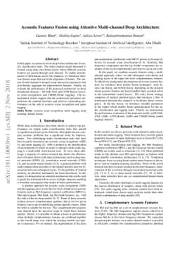 Acoustic Features Fusion using Attentive Multi-channel Deep Architecture